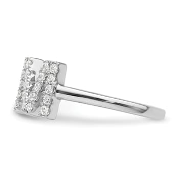 Rhodium Over 14K White Gold Lab Grown Diamond VS/SI GH, Initial M
Adjustable Ring