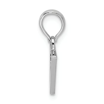 Sterling Silver Polished Block Initial -V- Pendant