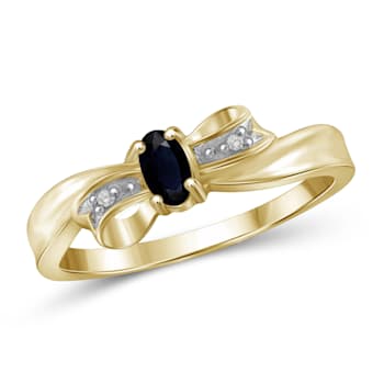 Black Sapphire 14K Gold Over Sterling Silver Ring 0.25ctw