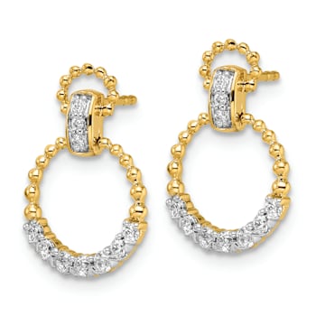 14K Yellow Gold Lab Grown Diamond SI1/SI2, G H I, Dangle Post Earrings