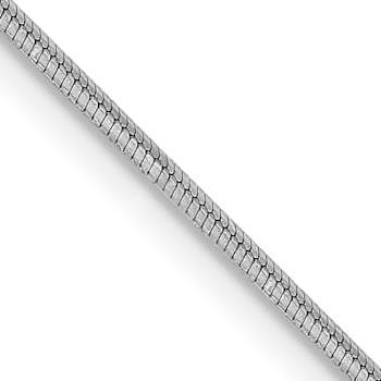 Rhodium Over 14k White Gold 0.8mm Diamond-Cut Solid Octagonal Snake 24
Inch Chain
