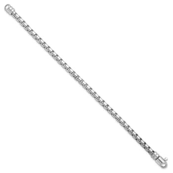 Rhodium Over Sterling Silver Polished 5.0mm Box 8 Inch Chain