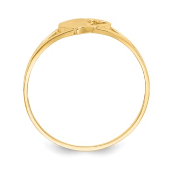 14K Yellow Gold Heart Baby Ring