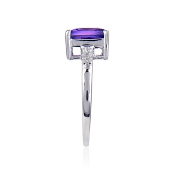 Princess Cut Lab Created Purple Sapphire with White Topaz Accents
Sterling Silver Ring, 3.63ctw