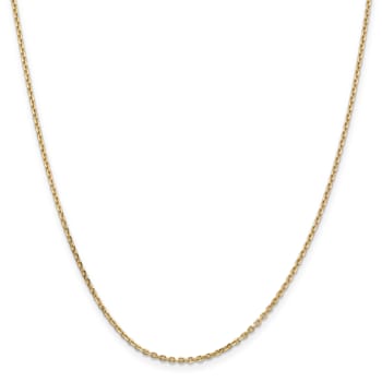 14K Yellow Gold 1.65mm Solid Diamond-cut Cable Chain Necklace
