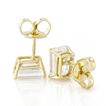 Lab-Grown Diamond Emerald-Cut Stud Earrings In 14K Gold 3.00ctw