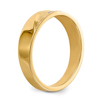 14K Yellow Gold AA Quality Mens Wedding Band