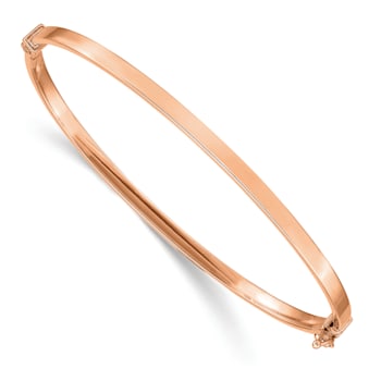 14K Rose Gold Polished Hinged Bangle Bracelet