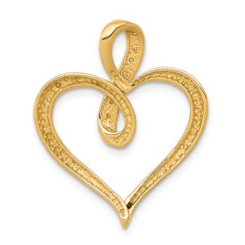 10k Yellow Gold and Rhodium Over 10k Yellow Gold Diamond Heart and
Infinity Pendant