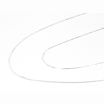 Set Of Two Snake ChaIn Diamond-Cut Station Necklaces In Sterling Silver