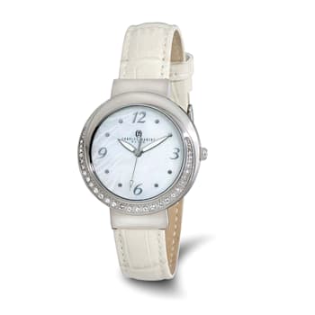 Charles Hubert Ladies Stainless Steel Leather Band 38mm Watch