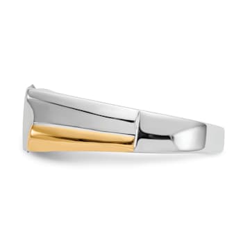 14K Two-tone Yellow and White Gold Lab Grown Diamond SI1/SI2, G H I,
Men's Ring
