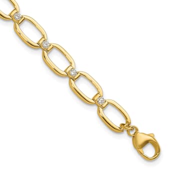 14K Yellow Gold Lab Grown Diamond VS/SI GH, Oval Link with 0.25 Inch
Extension Bracelet