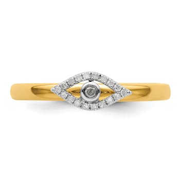 14K Yellow Gold Over Sterling Silver Stackable Expressions Evil Eye
Diamond Ring 0.087ctw