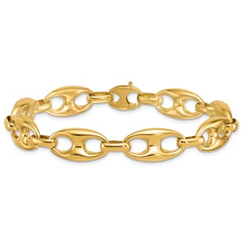 14K Yellow Gold 10mm Anchor Link 7.5 Inch Bracelet