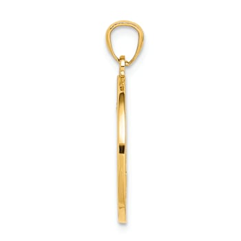 14k Two-tone Gold Cross Anchor Captain Wheel Pendant