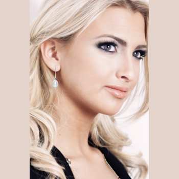 Pear Shape Saltwater Pearl Drop Earrings In Sterling Silver