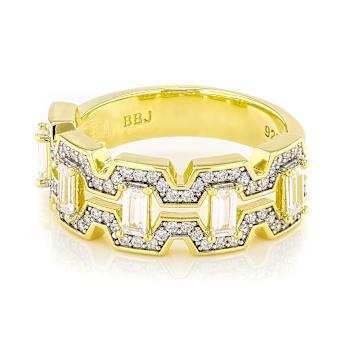 Cocktail Ring With CZ In 18K Gold Over Sterling Silver