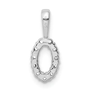 Rhodium Over 14k White Gold Diamond Number 0 Pendant