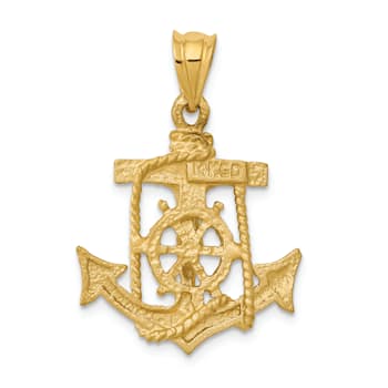 14K Yellow Gold Mariners Cross Pendant