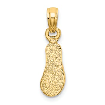14k Yellow Gold 3D with Multi-color Enamel Single Flip-Flop Pendant
