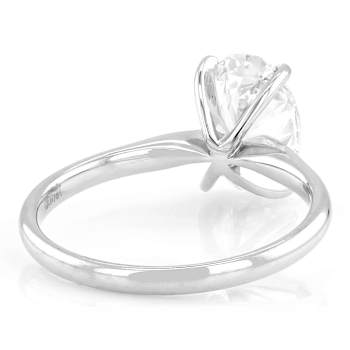 Lab-Grown Diamond Oval Solitaire Ring In 14K White Gold 2.00ct