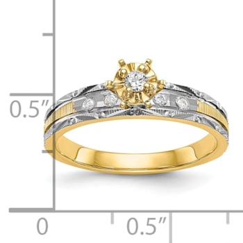 14K Yellow Gold AA Quality Engagement Ring 0.09ctw