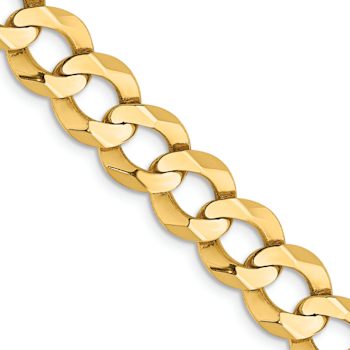 14k Yellow Gold 9.4mm Flat Cuban 20 Inch Chain