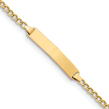 10k Yellow Gold Curb Link ID Bracelet