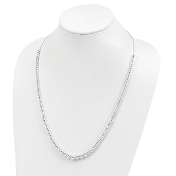 Sterling Silver Graduated Beads Adjustable Necklace
