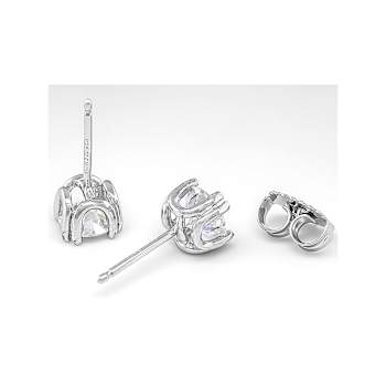 Moissanite Stud Earrings In Platinum-Enhanced Sterling Silver 1.00ctw
Diamond Equivalent Weight