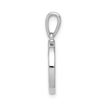 Rhodium Over 14K White Gold Diamond Paw Print in Circle Pendant