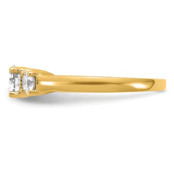 14K Yellow Gold Lab Grown Diamond SI1/SI2, G H I, 3-Stone Engagement Ring