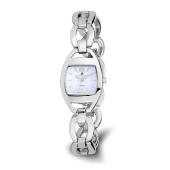 Charles Hubert Chrome-finish White Dial Quartz Watch