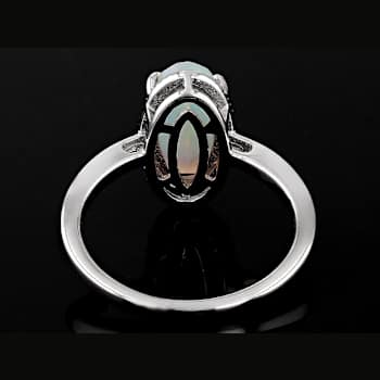 Ethiopian Opal Solitaire Ring In Sterling Silver 1.20ct