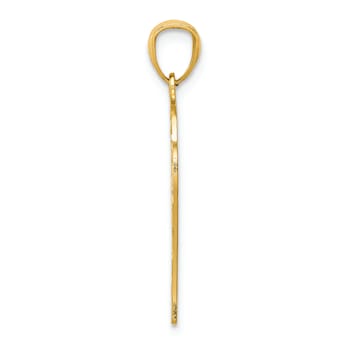 14k Yellow Gold Diamond-Cut Basketball Pendant