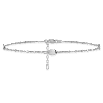 14K White Gold Polished with 1-inch Extension Anklet