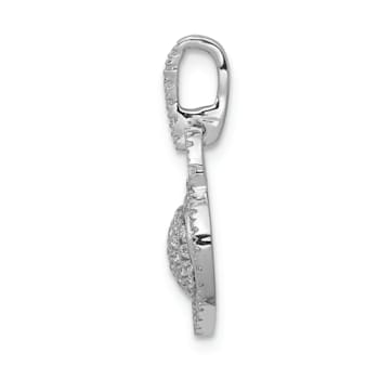 Rhodium Over 14k White Gold Diamond Fancy Heart Pendant