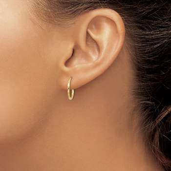 14k Yellow Gold 1/2" Twist Hoop Earrings
