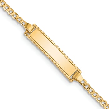 14k Yellow Gold Curb Link Baby/Child ID Bracelet