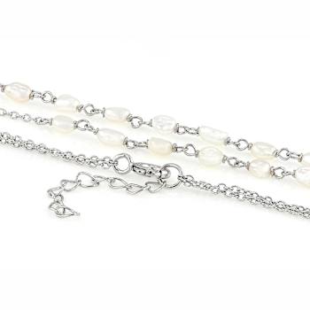 Freshwater Pearl Necklace In Sterling Silver 16.5 Inch