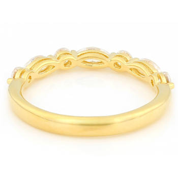 Moissanite Band Ring In 14K Gold Over Sterling Silver