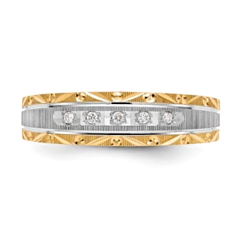 14K Yellow Gold AA Quality Mens Wedding Band