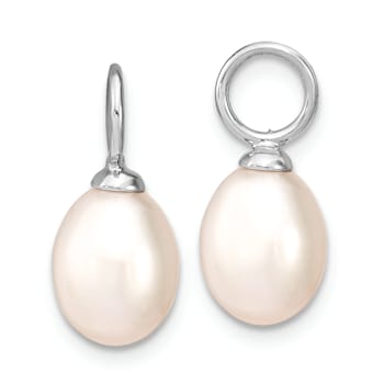 Rhodium Over Sterling Silver 7-8mm White/Black FWC Pearl Cubic Zirconia
Changeable Earring