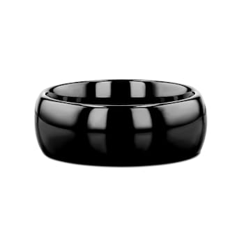 RAVEN Domed Black Tungsten Wedding Band 7mm