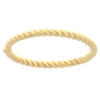 Polished And Twisted Band Ring Set In 14K Gold With Sterling Silver Core