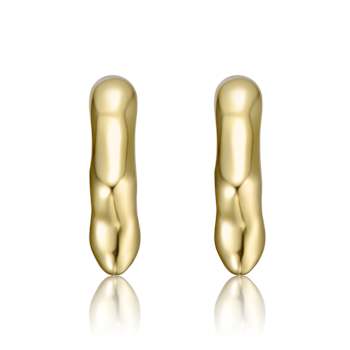 Dripping Hoop Earrings In 14K Gold Over Brass