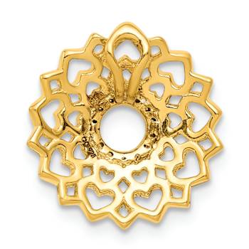 Rhodium Over 14k Yellow Gold Diamond Sahasrara/Crown Chakra Chain Slide Pendant