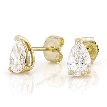 Lab-Grown Diamond Pear Shape Martini Stud Earrings In 14K Gold 1.00ctw