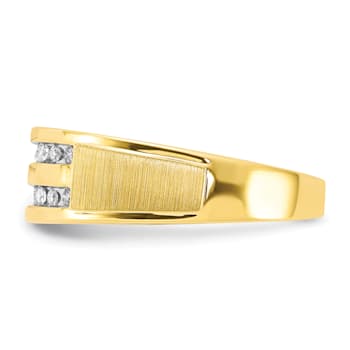 10K Yellow Gold Lab Grown Diamond Men's Ring